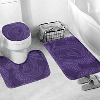 Hawaiian Turtle and Shark Bathroom Set Kakau Tribal with Polynesian Pattern Purple Color