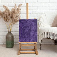 Hawaiian Turtle and Shark Canvas Wall Art Kakau Tribal with Polynesian Pattern Purple Color