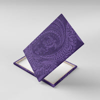 Hawaiian Turtle and Shark Canvas Wall Art Kakau Tribal with Polynesian Pattern Purple Color