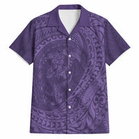 Hawaiian Turtle and Shark Hawaiian Shirt Kakau Tribal with Polynesian Pattern Purple Color LT03 Purple - Polynesian Pride