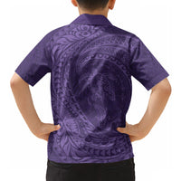 Hawaiian Turtle and Shark Hawaiian Shirt Kakau Tribal with Polynesian Pattern Purple Color LT03 - Polynesian Pride