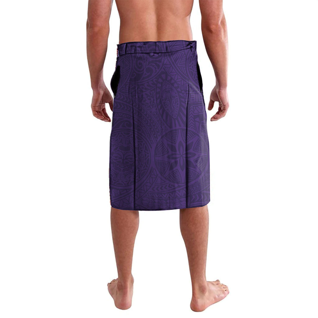 Hawaiian Turtle and Shark Lavalava Kakau Tribal with Polynesian Pattern Purple Color