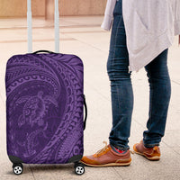 Hawaiian Turtle and Shark Luggage Cover Kakau Tribal with Polynesian Pattern Purple Color LT03 Purple - Polynesian Pride