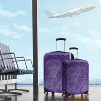 Hawaiian Turtle and Shark Luggage Cover Kakau Tribal with Polynesian Pattern Purple Color LT03 - Polynesian Pride