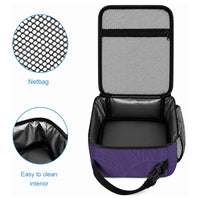 Hawaiian Turtle and Shark Lunch Bag Kakau Tribal with Polynesian Pattern Purple Color