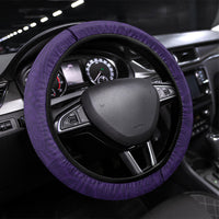 Hawaiian Turtle and Shark Steering Wheel Cover Kakau Tribal with Polynesian Pattern Purple Color