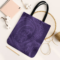 Hawaiian Turtle and Shark Tote Bag Kakau Tribal with Polynesian Pattern Purple Color