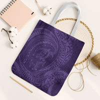 Hawaiian Turtle and Shark Tote Bag Kakau Tribal with Polynesian Pattern Purple Color