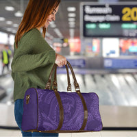 Hawaiian Turtle and Shark Travel Bag Kakau Tribal with Polynesian Pattern Purple Color