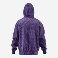 Hawaiian Turtle and Shark Zip Hoodie Kakau Tribal with Polynesian Pattern Purple Color LT03 - Polynesian Pride
