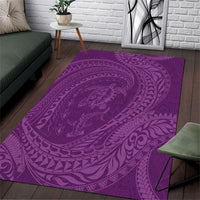Hawaiian Turtle and Shark Area Rug Kakau Tribal with Polynesian Pattern Pink Color
