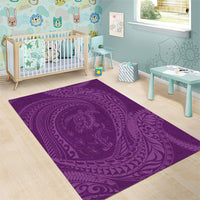 Hawaiian Turtle and Shark Area Rug Kakau Tribal with Polynesian Pattern Pink Color