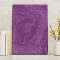 Hawaiian Turtle and Shark Canvas Wall Art Kakau Tribal with Polynesian Pattern Pink Color