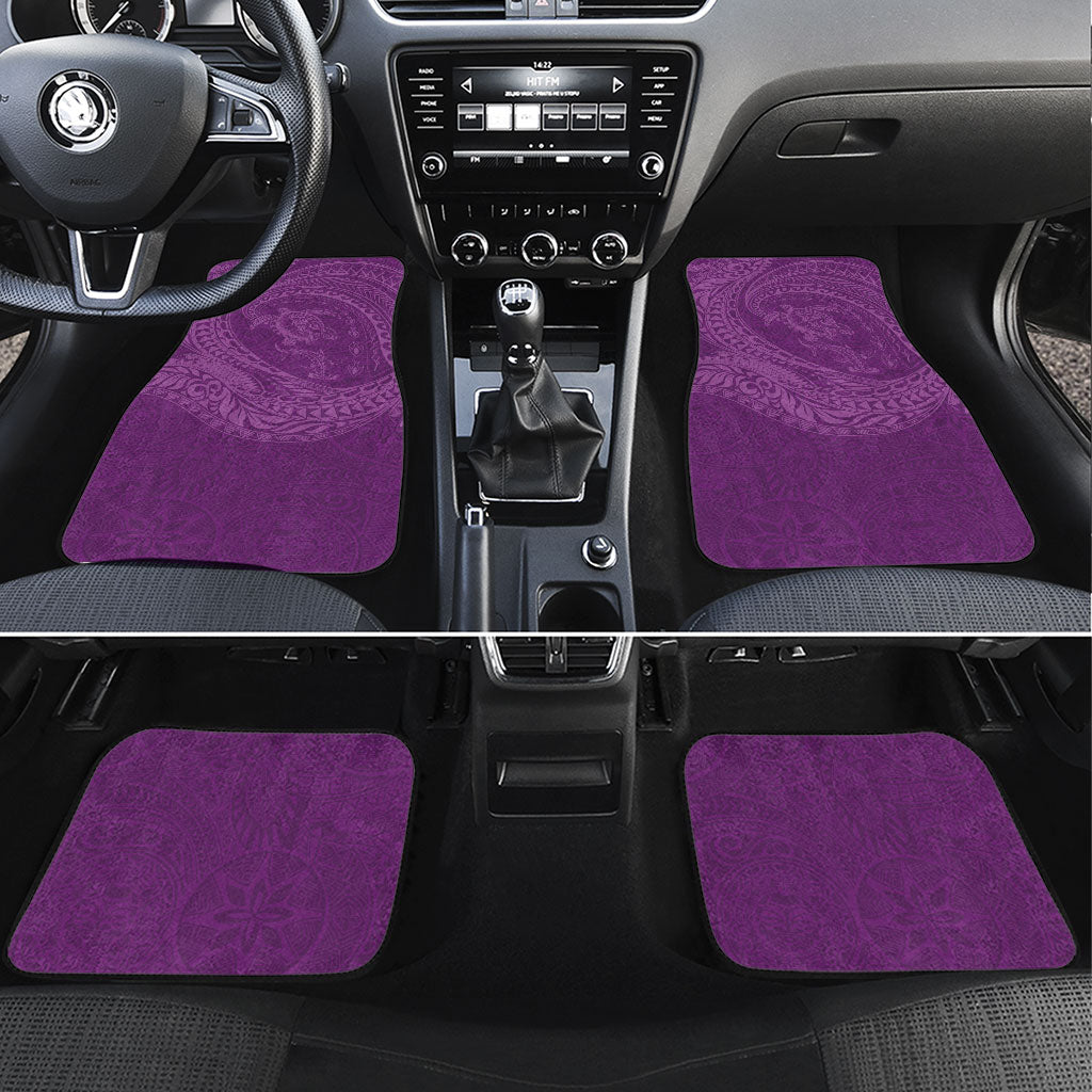 Hawaiian Turtle and Shark Car Mats Kakau Tribal with Polynesian Pattern Pink Color