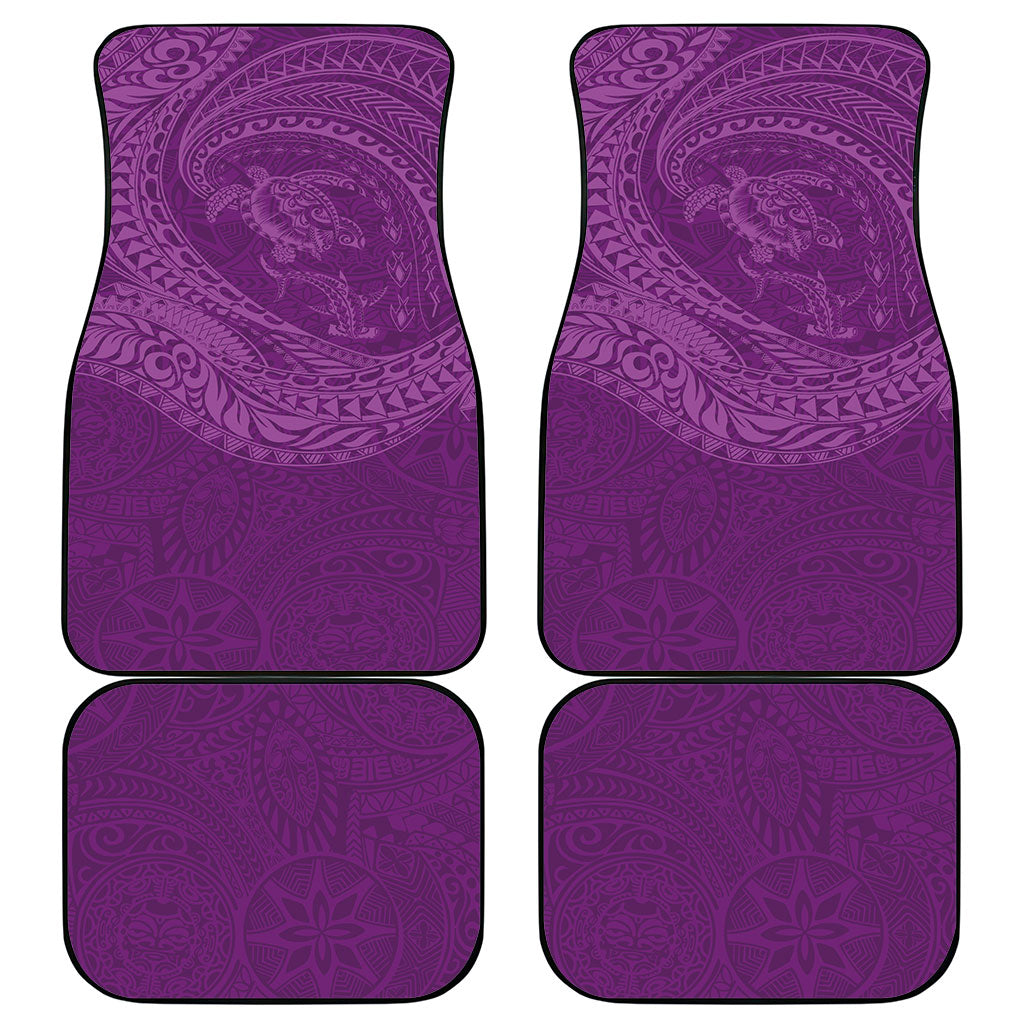 Hawaiian Turtle and Shark Car Mats Kakau Tribal with Polynesian Pattern Pink Color
