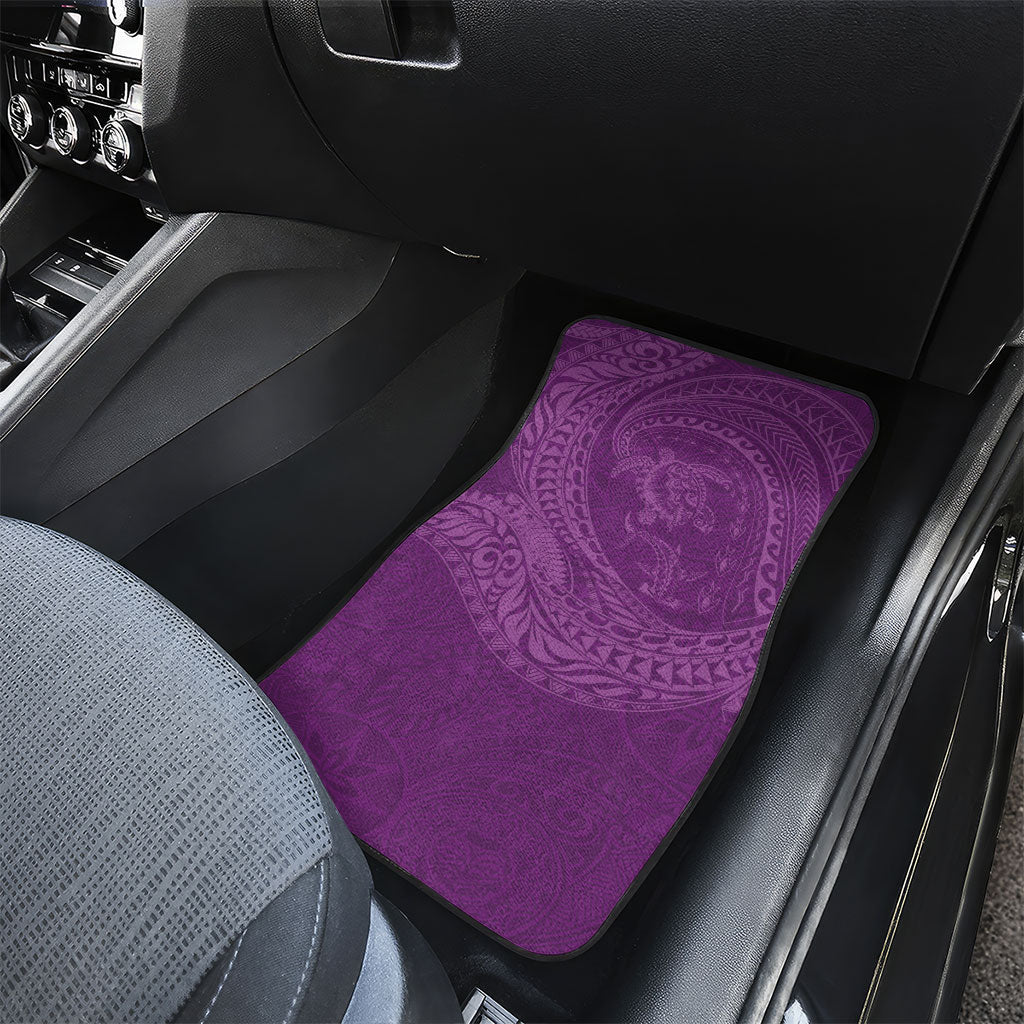 Hawaiian Turtle and Shark Car Mats Kakau Tribal with Polynesian Pattern Pink Color