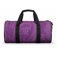 Hawaiian Turtle and Shark Duffle Bag Kakau Tribal with Polynesian Pattern Pink Color