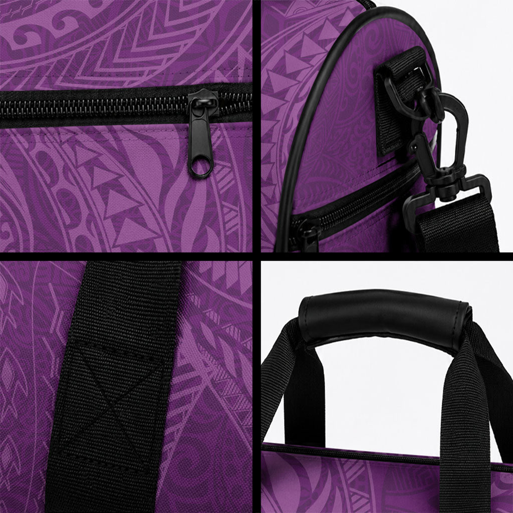 Hawaiian Turtle and Shark Duffle Bag Kakau Tribal with Polynesian Pattern Pink Color