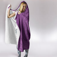 Hawaiian Turtle and Shark Hooded Blanket Kakau Tribal with Polynesian Pattern Pink Color
