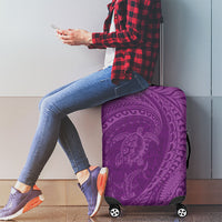 Hawaiian Turtle and Shark Luggage Cover Kakau Tribal with Polynesian Pattern Pink Color