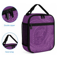 Hawaiian Turtle and Shark Lunch Bag Kakau Tribal with Polynesian Pattern Pink Color
