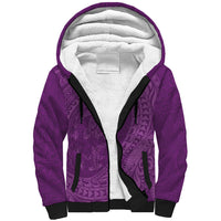 Hawaiian Turtle and Shark Sherpa Hoodie Kakau Tribal with Polynesian Pattern Pink Color