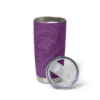 Hawaiian Turtle and Shark Tumbler Cup Kakau Tribal with Polynesian Pattern Pink Color