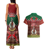 Vanuatu Christmas Couples Matching Tank Maxi Dress and Hawaiian Shirt Pig Tusk Beautiful Merry Xmas Snowflake LT03 - Polynesian Pride