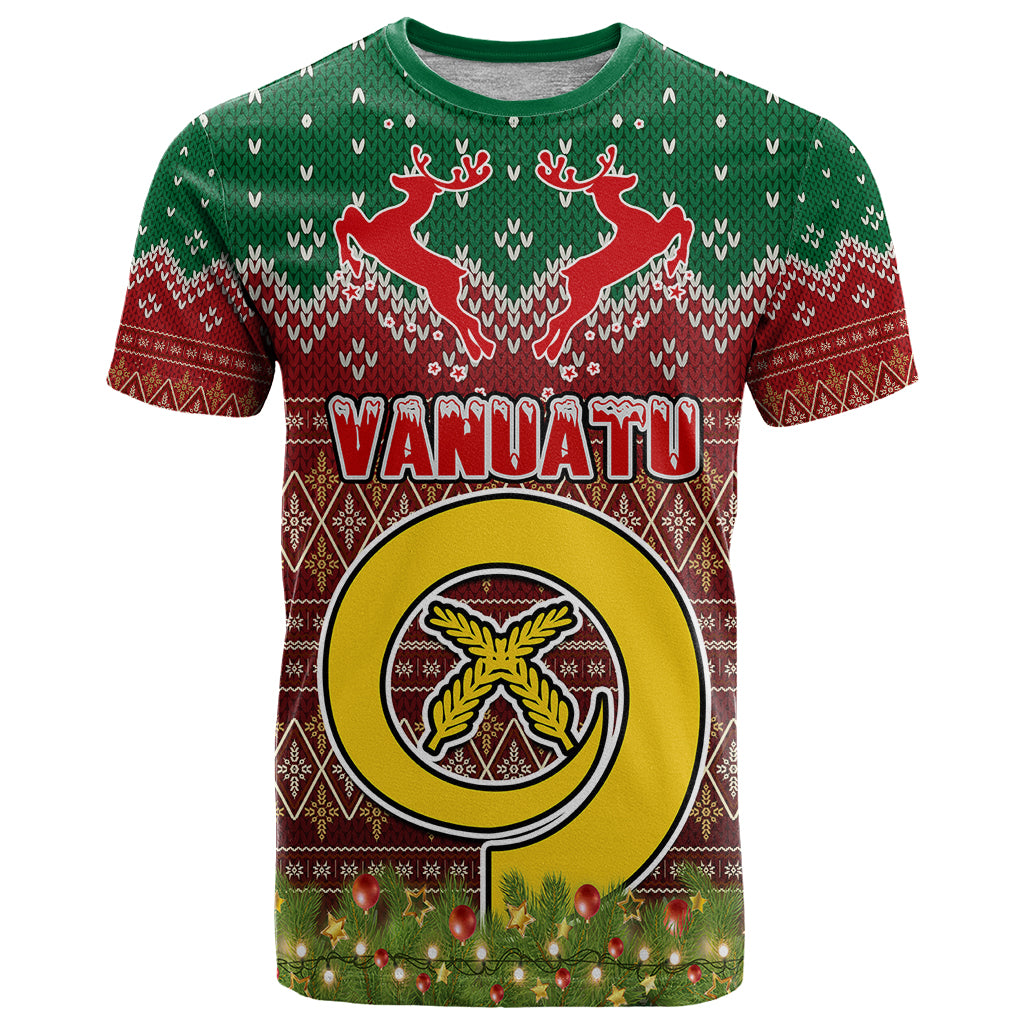 Vanuatu Christmas T Shirt Pig Tusk Beautiful Merry Xmas Snowflake LT03 Red - Polynesian Pride