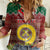 Vanuatu Christmas Women Casual Shirt Pig Tusk Beautiful Merry Xmas Snowflake LT03 Female Red - Polynesian Pride