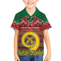 Personalised Vanuatu Christmas Kid Hawaiian Shirt Pig Tusk Beautiful Merry Xmas Snowflake LT03 - Polynesian Pride