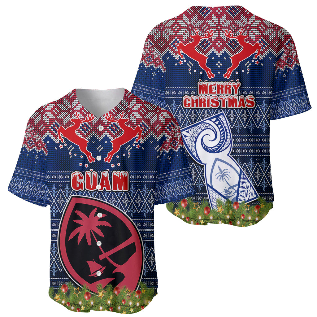 Guam Christmas Baseball Jersey Chamorro Guam Tattoos Beautiful Merry Xmas Snowflake LT03 - Polynesian Pride