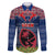 Guam Christmas Family Matching Summer Maxi Dress and Hawaiian Shirt Chamorro Guam Tattoos Beautiful Merry Xmas Snowflake LT03 Dad's Shirt - Long Sleeve Blue - Polynesian Pride