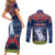 Personalised Guam Christmas Couples Matching Short Sleeve Bodycon Dress and Long Sleeve Button Shirts Chamorro Guam Tattoos Beautiful Merry Xmas Snowflake LT03 - Polynesian Pride