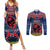 Personalised Guam Christmas Couples Matching Summer Maxi Dress and Long Sleeve Button Shirts Chamorro Guam Tattoos Beautiful Merry Xmas Snowflake LT03 Blue - Polynesian Pride