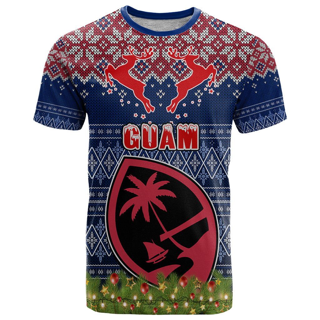 Personalised Guam Christmas T Shirt Chamorro Guam Tattoos Beautiful Merry Xmas Snowflake LT03 Blue - Polynesian Pride