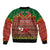 Personalised Tonga Christmas Bomber Jacket Coat of Arms and Map Beautiful Merry Xmas Snowflake LT03 - Polynesian Pride