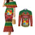 Personalised Tonga Christmas Couples Matching Mermaid Dress and Long Sleeve Button Shirts Coat of Arms and Map Beautiful Merry Xmas Snowflake LT03 Red - Polynesian Pride