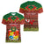 Personalised Tonga Christmas Women V Neck T Shirt Coat of Arms and Map Beautiful Merry Xmas Snowflake LT03 - Polynesian Pride