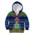 Personalised Niue Christmas Kid Hoodie Coat of Arms and Map Beautiful Merry Xmas Snowflake LT03 Zip Hoodie Blue - Polynesian Pride