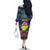 Personalised Niue Christmas Off The Shoulder Long Sleeve Dress Coat of Arms and Map Beautiful Merry Xmas Snowflake LT03 - Polynesian Pride