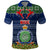 Personalised Niue Christmas Polo Shirt Coat of Arms and Map Beautiful Merry Xmas Snowflake LT03 Blue - Polynesian Pride