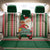 Kiribati Christmas Back Car Seat Cover Santa With Gift Bag Behind Ribbons Seamless Green Maori