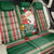 Kiribati Christmas Back Car Seat Cover Santa With Gift Bag Behind Ribbons Seamless Green Maori