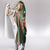 Custom Kiribati Christmas Hooded Blanket Santa With Gift Bag Behind Ribbons Seamless Green Maori LT03 - Polynesian Pride