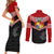 Tonga Couples Matching Short Sleeve Bodycon Dress and Long Sleeve Button Shirts Tonga Coat of Arms with Seamless Tapa Ngatu Pattern LT03 - Polynesian Pride