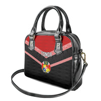 Tonga Shoulder Handbag Tonga Coat of Arms with Seamless Tapa Ngatu Pattern LT03 - Polynesian Pride