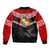Tonga Sleeve Zip Bomber Jacket Tonga Coat of Arms with Seamless Tapa Ngatu Pattern LT03 - Polynesian Pride