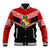 Personalised Tonga Baseball Jacket Tonga Coat of Arms with Seamless Tapa Ngatu Pattern LT03 Unisex Black - Polynesian Pride