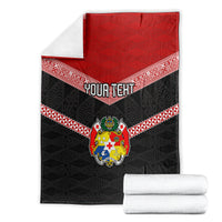 Personalised Tonga Blanket Tonga Coat of Arms with Seamless Tapa Ngatu Pattern LT03 - Polynesian Pride